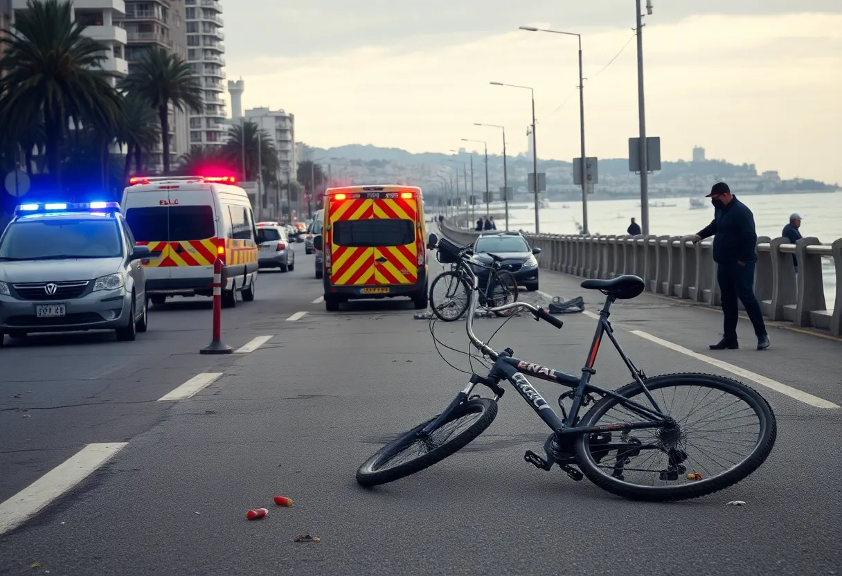 Scene of a hit-and-run bicycle accident in Huntington Beach