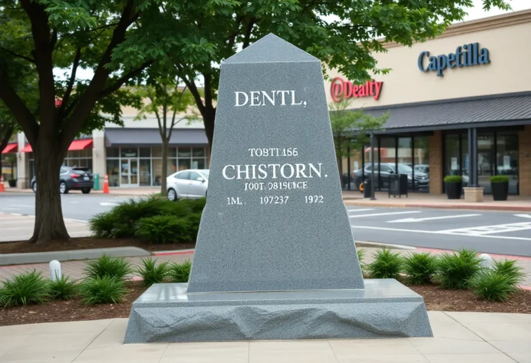 Granite monument in Huntington Beach symbolizing community spirit
