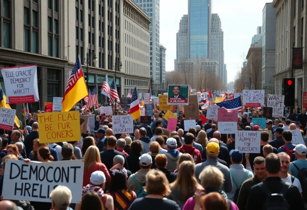 Large crowd at No Kings Day protest in Los Angeles