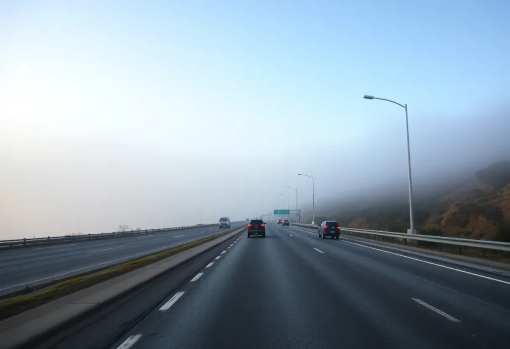 Foggy morning on the Pacific Coast Highway