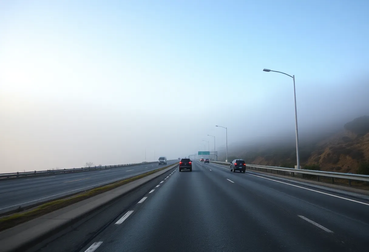 Foggy morning on the Pacific Coast Highway