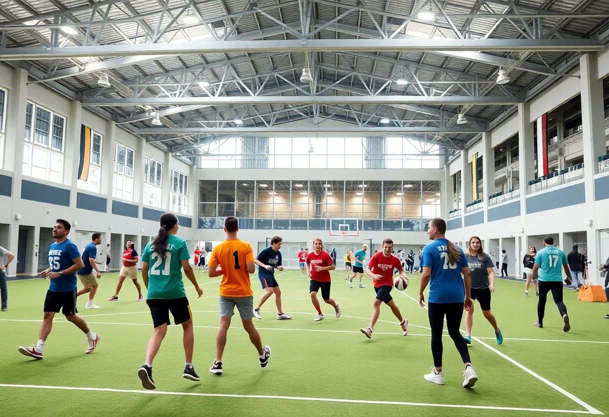 Students participating in sports at Vanguard University's athletic facility